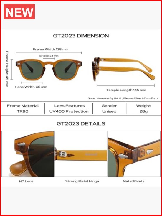Unisex Vintage Retro Round Tinted Sunglasses UV400 TR90 Frame